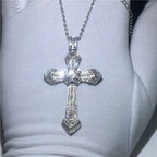 Exquisite Shining Crystal Cross Necklace Pendant Lucky Charming Fashion Jewelry Gift Unisex Lootquake LLC