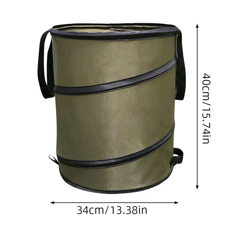Garbage Storage Trash Bag Portable Collapsible Pop Up Garden Leaf Trash Can Flowers And For Garden Camping Grass Bin Lootquake LLC