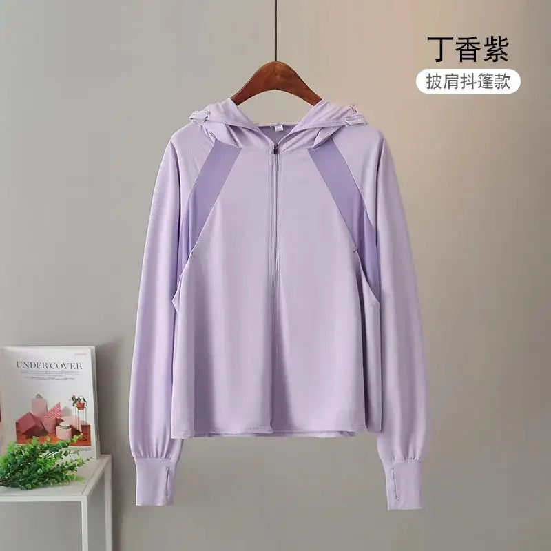 Ice Silk Sun UPF 50+ UV Protection Jacket Big Brim Thin Ice Silk Sun Protection Jackets UV Protection Hooded Windbreaker 4XL 5XL