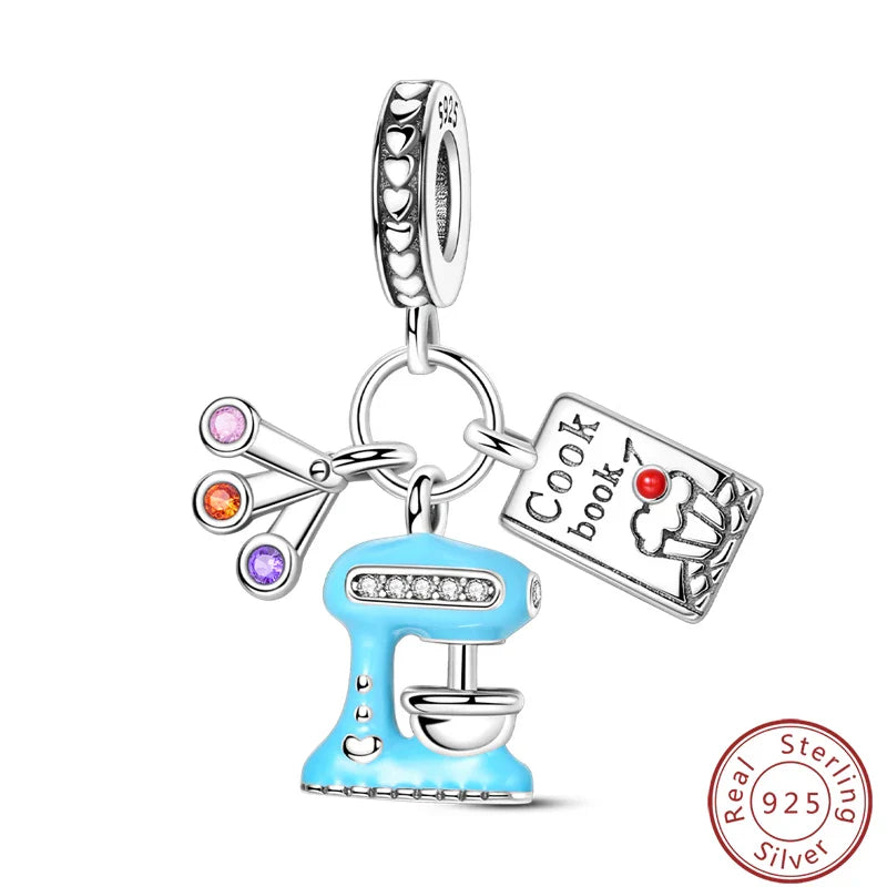 S925 Sterling Silver Princess Golf Hamster Camera Travel Three Piece Set Charms Beads 3mm DIY Fine Jewelry Making Lootquake LLC