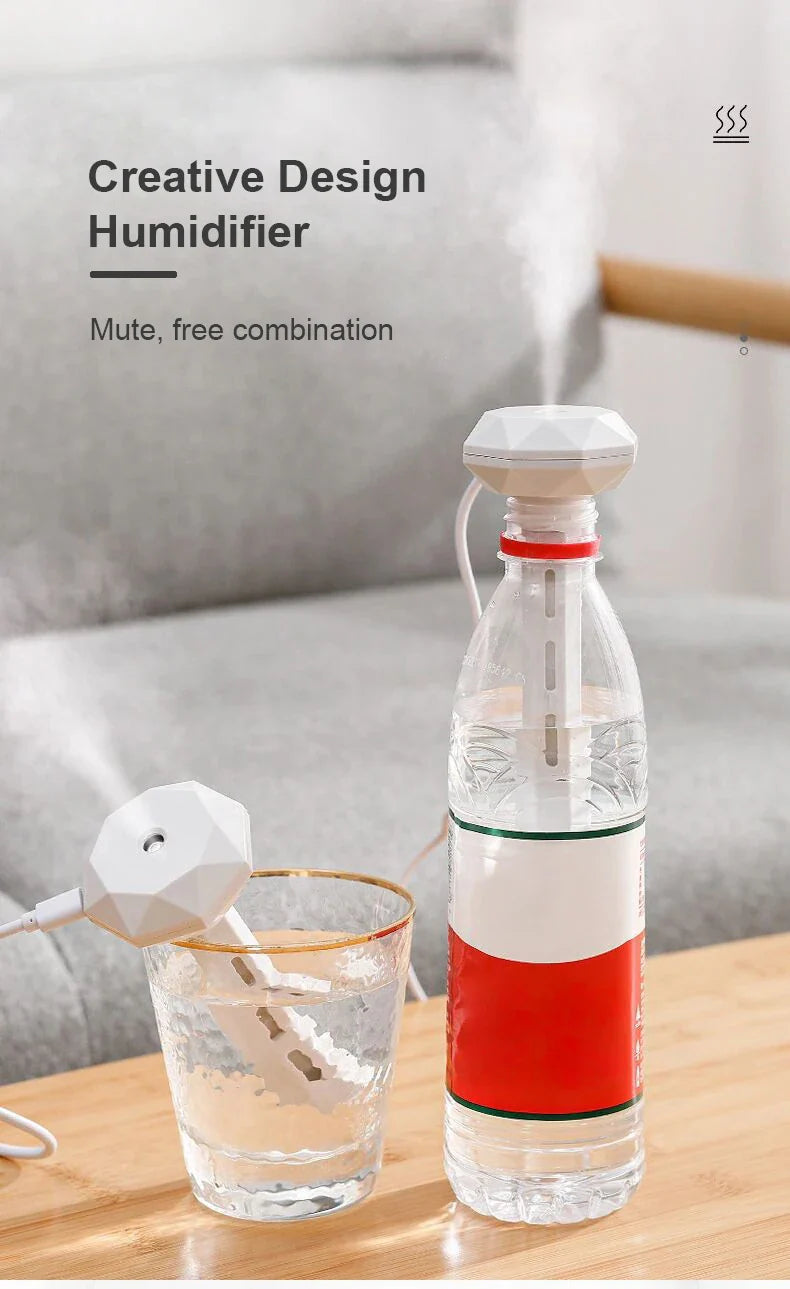 LED Lamp Air Humidifier USB Essential Oil Diffuser Car Purifier Aroma Anion Mist Maker with Romantic Light Portable Humidifier Lootquake LLC