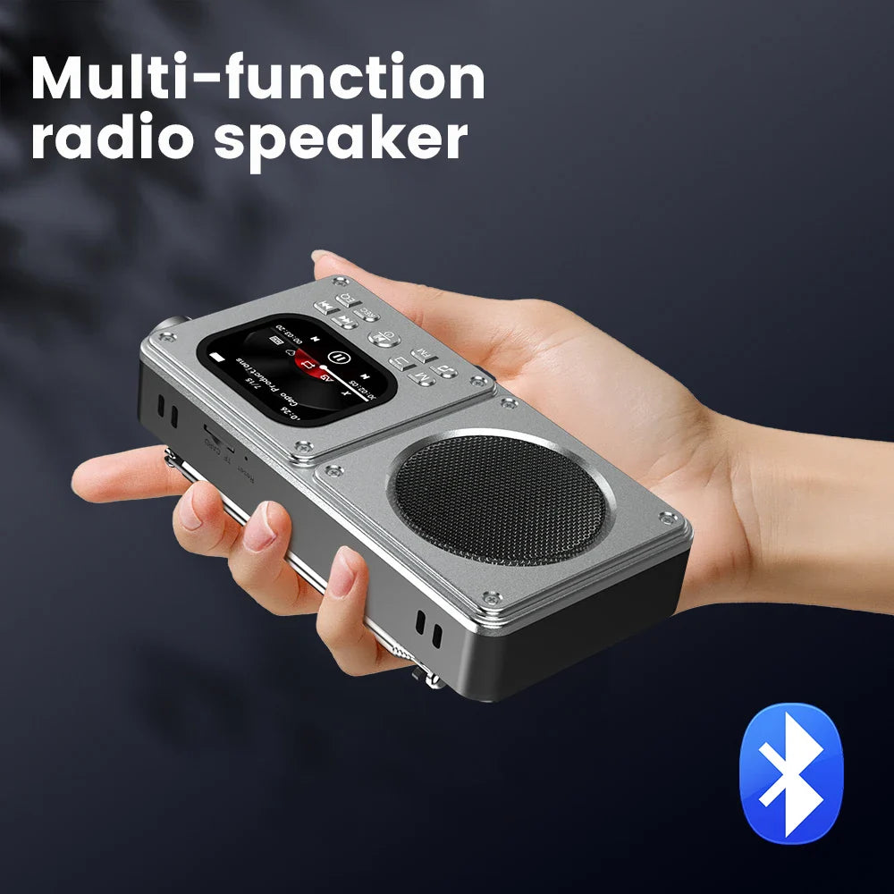 Wireless Bluetooth5.4 Speakers 87.5-108MHz Portable FM Radio Outdoor Radio MP3 Music Player Support Earphone TF Card Video Clock Lootquake LLC