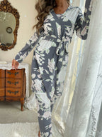 Women's Sleepwear Lounge Wear 3 Pcs Women Pajamas Set  Floral Printed Sleepwear Cami Top&Long Pants with Bathrobe Dressing Gown Lootquake LLC