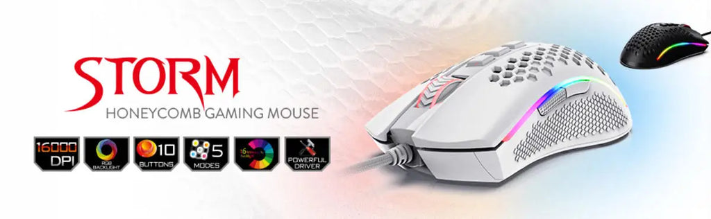 Redragon M808 Storm Lightweight RGB LED USB Gaming Mouse 12,400 DPI Optical Sensor 7 Programmable Buttons Precise Regist Lootquake LLC