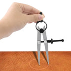 Adjustable Leather Compass Lockable Carbon Steel Divider Wing Creaser DIY Leathercraft Rotating Line Scribing Gauge Caliper Tool