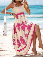 Summer Holiday Dress Women Casual Sleeveless A-Line Party Long Dress Boho Casual Sleeveless Party Dress 2024