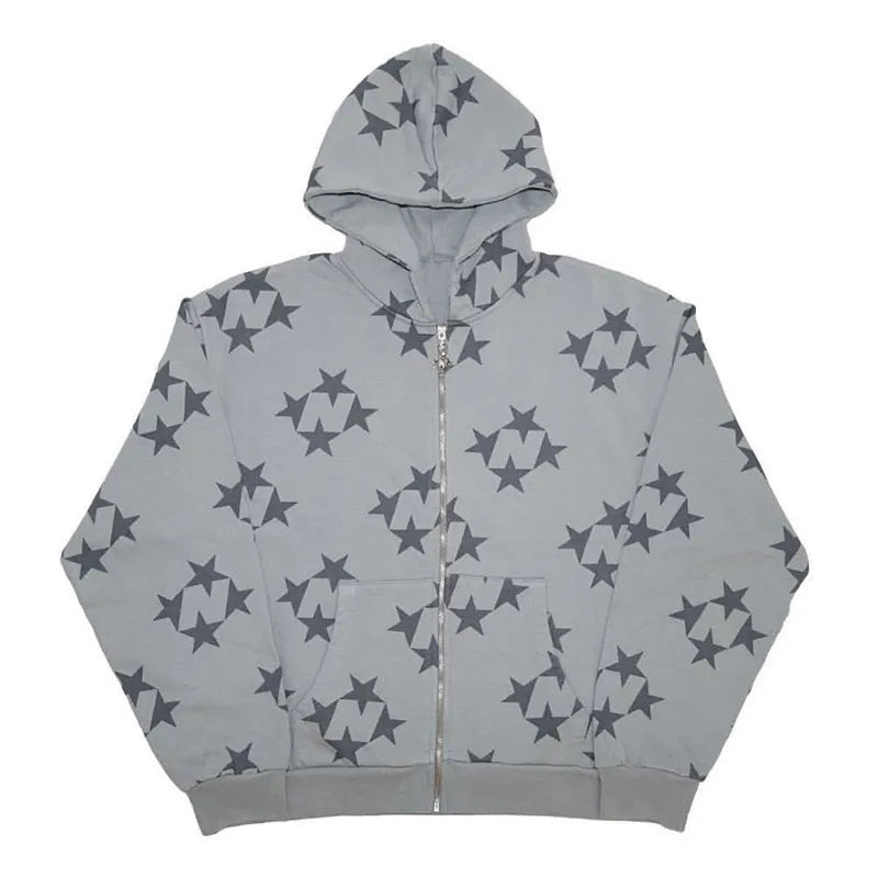 Men's Oversized Zip Hoodie Spider Print Hoodie Y2K Hip Hop Street Style Fashion Punk Sports Jacket Pullover Jacket Apparel Pi-Mart