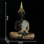 Large Buddha Statue Thailand Buda Buddha Sculpture Green Resin Handmade Buddhism Hindu Fengshui Figurine Meditation Home Decor Lootquake LLC