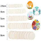 30-80mm Wooden Easter Eggs Pendants Blank Bunny Eggs Wood Chips Happy Easter Party Hanging Decoration Kids DIY Painting Crafts Lootquake LLC