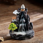 Incense Burner Mountains River Waterfall Fragrance Fireplace Backflow Aroma Smoke Zen Censer Holder Decoration for Home Lootquake LLC