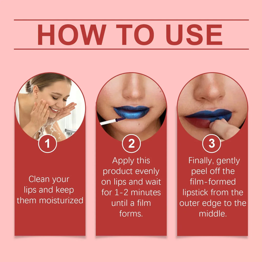 Peel Off Lipstick Long-lasting Moisturizing Non Stick Cup Portable Care Lip Gloss Waterproof Red Pink Lip Makeup Cosmetics