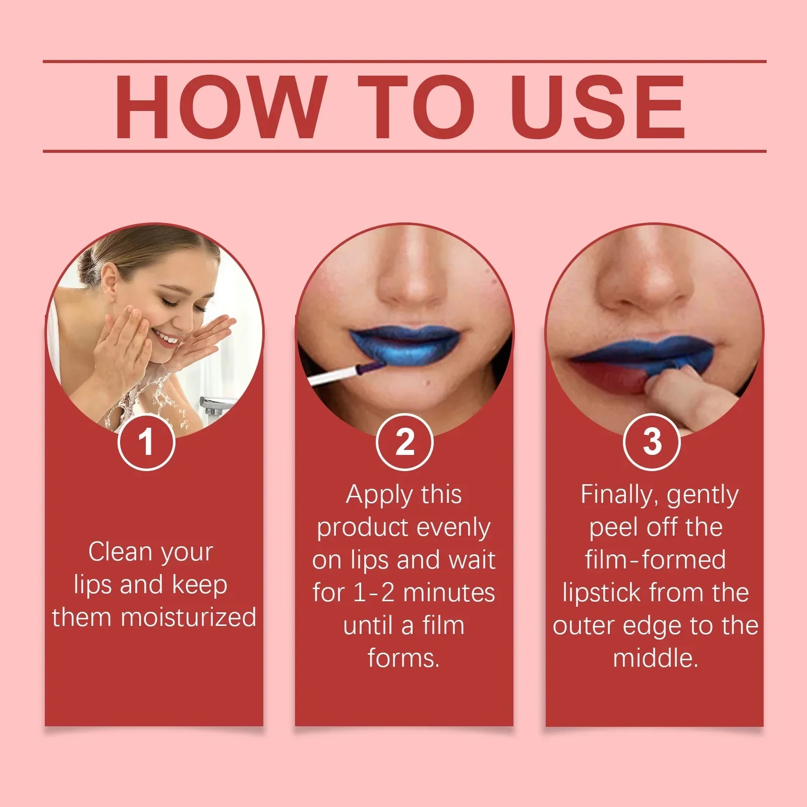Peel Off Lipstick Long-lasting Moisturizing Non Stick Cup Portable Care Lip Gloss Waterproof Red Pink Lip Makeup Cosmetics