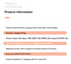 Portable Bluetooth Speaker with Wireless Charging Atmosphere Light Clock Alarm Function Double Speaker USB Charging Lootquake LLC
