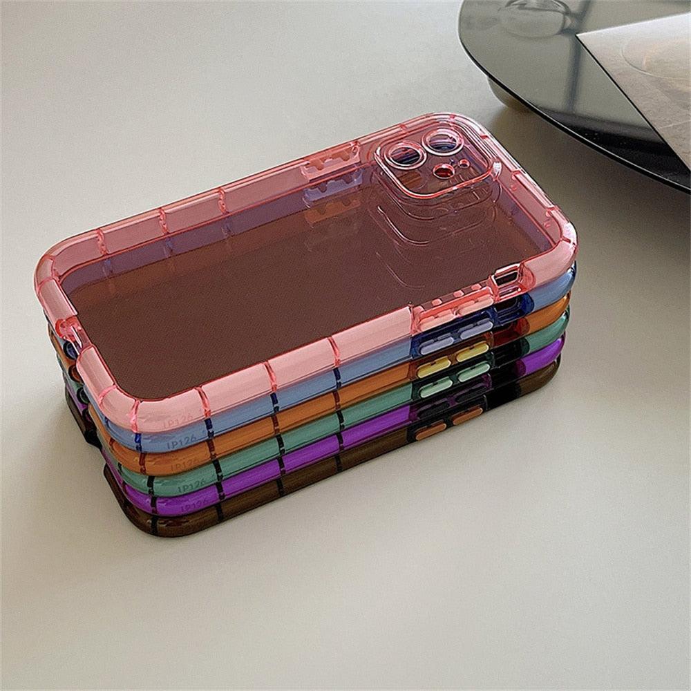 Luminous Shockproof Bumper Phone Case For iPhone 11 14 Pro Max 12 11 13 Pro Max X XR XS Max Transparent Back Cover  Full Bumper Case Strong Classic Phone Case Stevvex