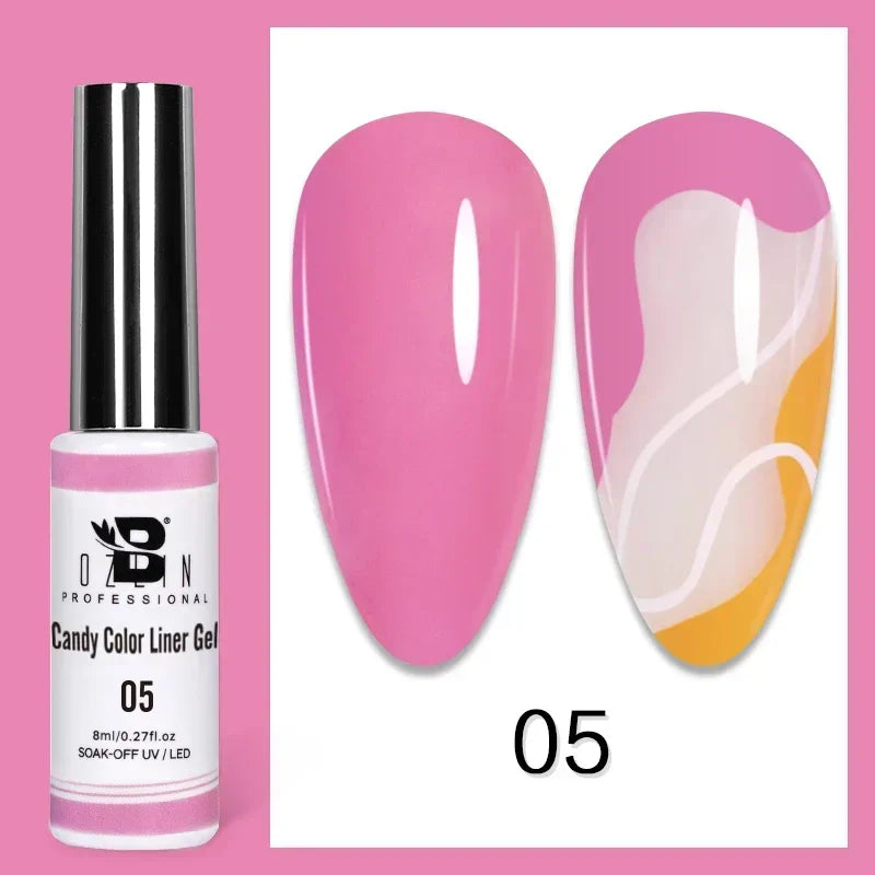 5ML Gold Silver Metallic Liner Paint Gel Polish Chrome Mirror Metal Effect Super Bright French UV LED Semi Permanent Nail Gel Lootquake LLC