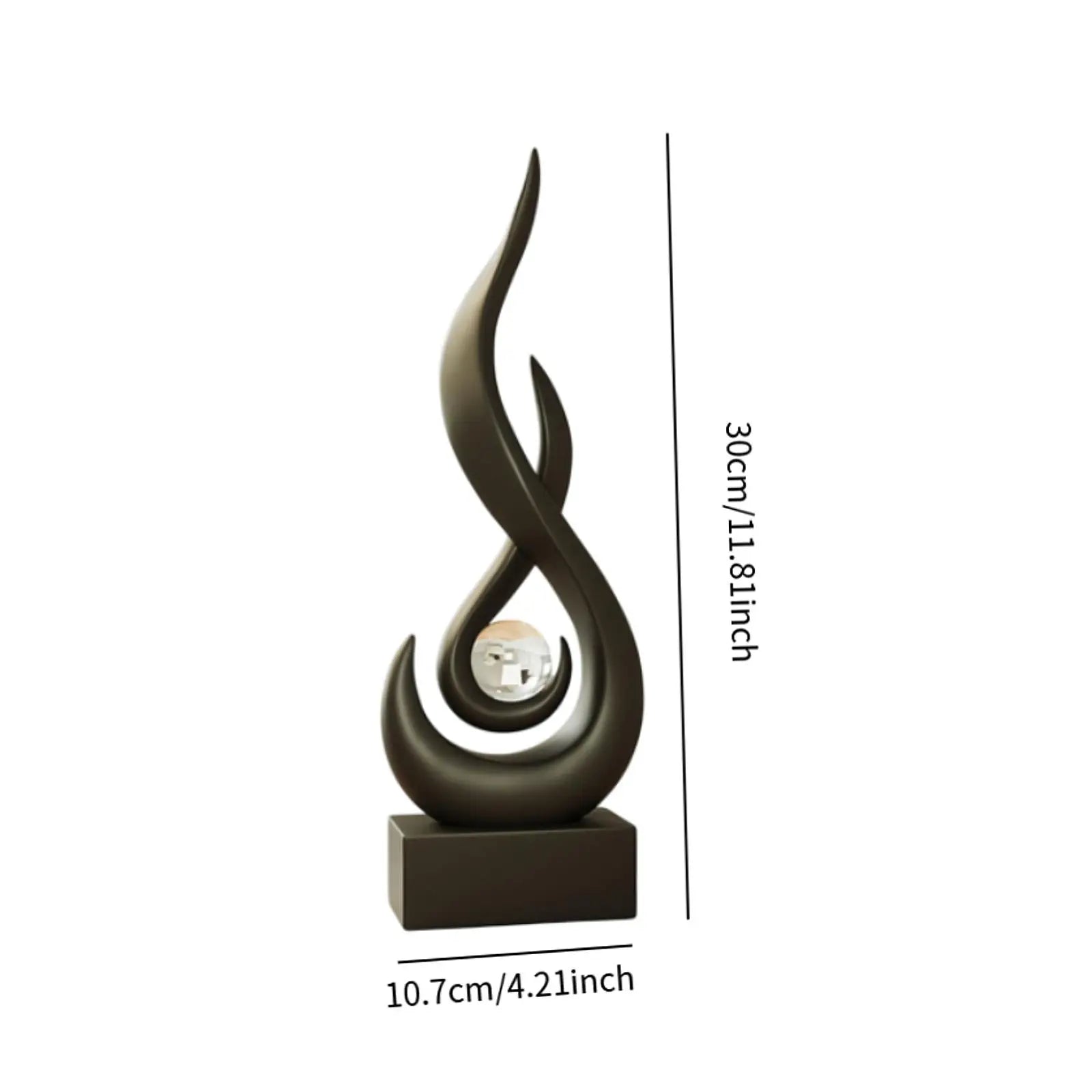 Resin Abstract Fire Statue Modern Art Sculpture Desk Ornament Vintage Study Office Home Interior Arrange Decorative Figurines Lootquake LLC