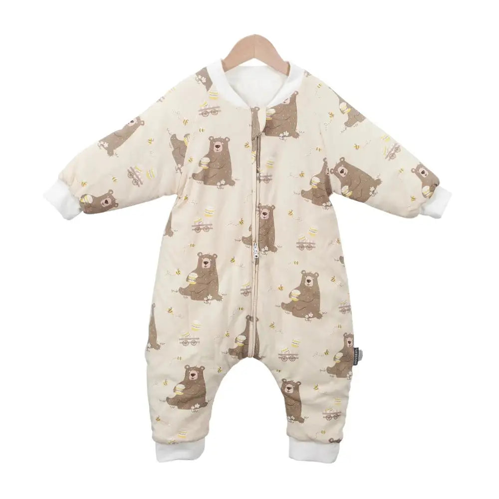 Baby Sleeping Bag Cute Flowers Print Toddler Sleepwear Walk Play Pajamas 2.5Tog Thick Winter Keep Warm Sleepsack 1-4 Years