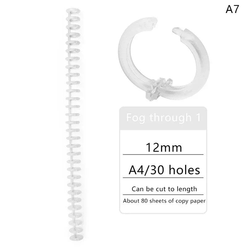5pcs Loose-leaf Binding Ring Spring Spiral Rings Plastic Binder Strip 30 Holes For A4 Paper Notebook Stationery Office Supplies Lootquake LLC