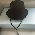 Luxury Bucket Beach Hat - Y2K Wide Brim Sun Hat - Wedding & Party Elegant