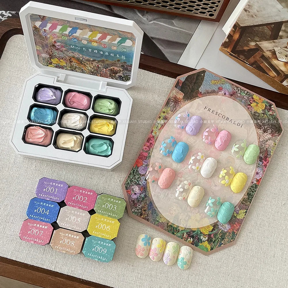 9 colors Chinese style aurora powder shell polished fairy powder cream popular brocade powder three-dimensional nail decoration Lootquake LLC