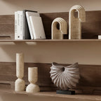 Travertine Sculptures and Figurines Archway Shape Statue for Shelf Coffee Table TV Cabinet Bookshelf Living Room Home Decoration