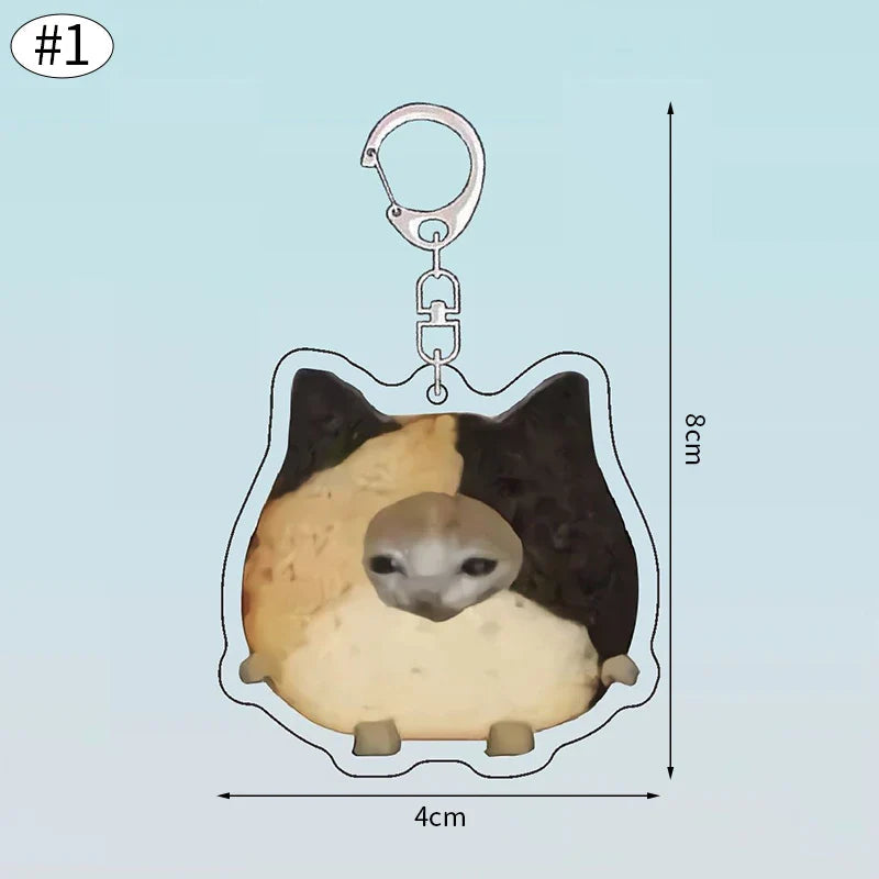Funny Banana Cat Key Chain Creative Acrylic Happy Cats Schoolbag Pendant Bag Accessories DIY Mobile phone Lanyard Student Gift Lootquake LLC