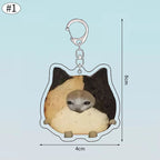 Funny Banana Cat Key Chain Creative Acrylic Happy Cats Schoolbag Pendant Bag Accessories DIY Mobile phone Lanyard Student Gift Lootquake LLC