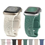 Apple Watch Silicone Strap - Stylish, Engraved Design - SJB-DIAMOND ELITES
