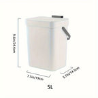 Space-Saving Quiet-Close Trash Can - 3/5L, Eco-Friendly Sealed Bin For Kitchen & Office, No Electricity Needed Lootquake LLC