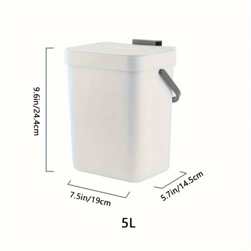 Space-Saving Quiet-Close Trash Can - 3/5L, Eco-Friendly Sealed Bin For Kitchen & Office, No Electricity Needed Lootquake LLC