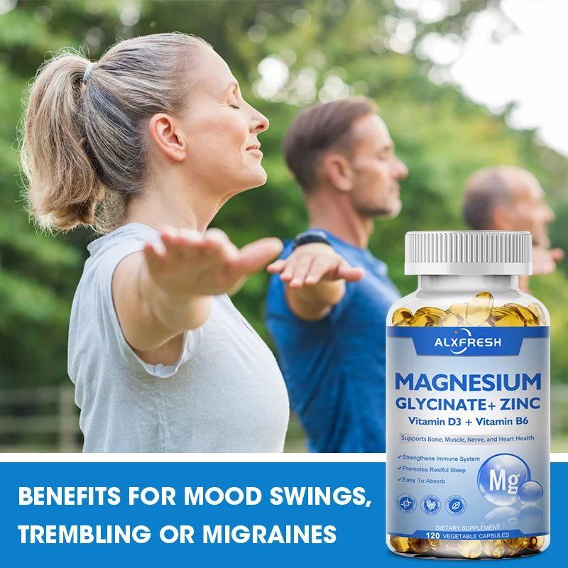 Magnesium+Zinc D3: Brain, Sleep & Focus Boost 500mg THRIXINE