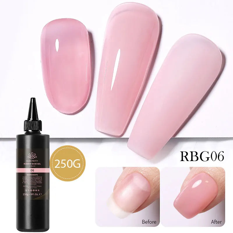 BORN PRETTY 250g Milky White Jelly Nude Gel Nail Polish Refilled Package Translucent Clear Color Semi Permanent Soak Off UV Gel Lootquake LLC