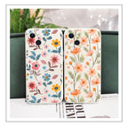 Brilliant Flowers Phone Case For iPhone 14 13 Pro Max Mini Cute Multicolored Flowers Pattern Cover Slim Silicone Shockproof Bumper Back Cover Stevvex