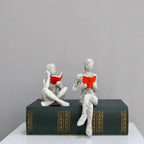 Creative Thinker Statue Artistic Reading Woman Modern Design for Home Office Bookshelf TV Cabinet Decoration and Desk Ornament