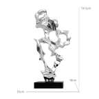 Abstract Art Sculpture Electroplating Transparent Resin Craft Model Modern Home Decor LivingRoom Office Desktop Statue Ornaments Lootquake LLC