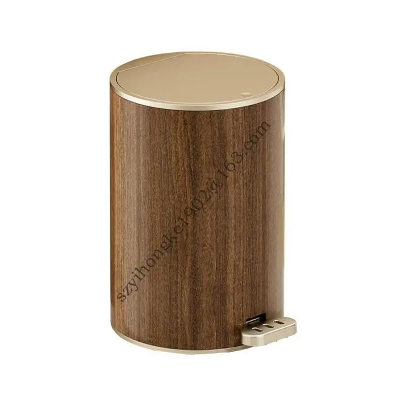 Trash Can Grained Rubbish Bin Sealed Trash Can with Lid Stable Base .Y1QB
