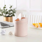 Mini Desktop Bin Small Trash Can Tube With Cover Bedroom Trash Can Garbage Can Clean Workspace Storage Box Home Desk Lootquake LLC