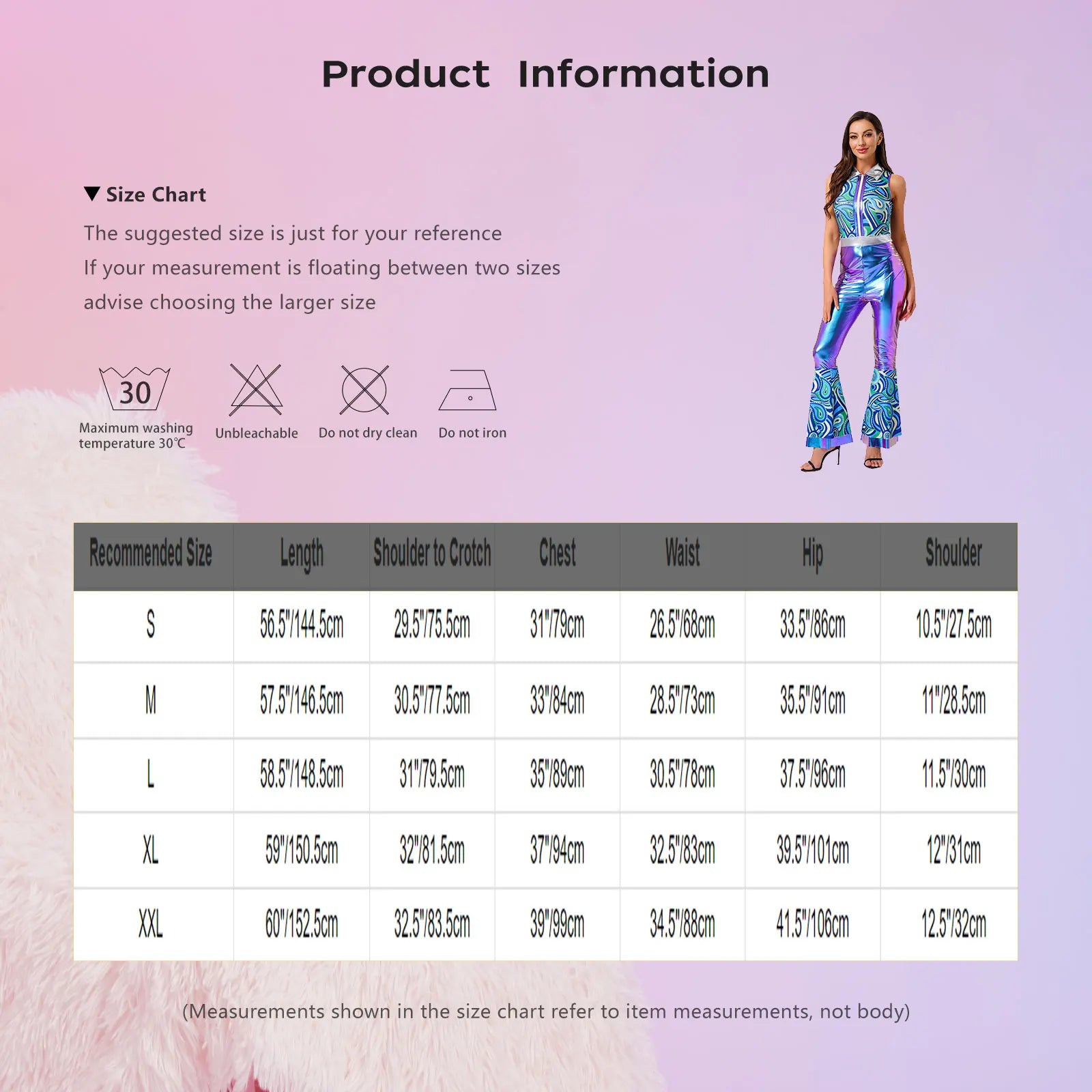 Womens Halloween Retro Hippie Cosplay Costume Party Hip-hop Dance Costume Metallic Shiny Vintage Carnival Bodysuit Jumpsuit Lootquake LLC