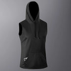 Men's Quick-Dry Gym Hoodie T-Shirt Black