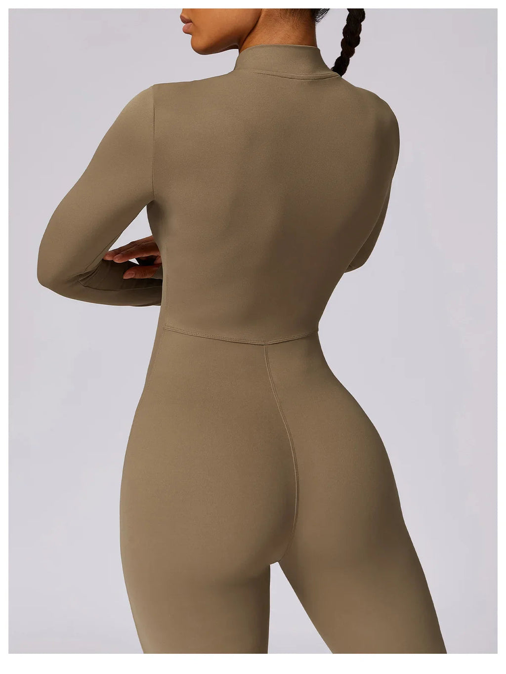 Yoga Jumpsuit Long Sleeved Zipper Rompers THRIXINE