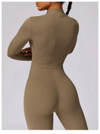 Yoga Jumpsuit Long Sleeved Zipper Rompers THRIXINE
