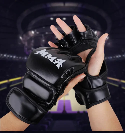 Professional Boxing Training Gloves Half Finger Leather Cushion - SJB-DIAMOND ELITES