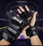 Professional Boxing Training Gloves Half Finger Leather Cushion - SJB-DIAMOND ELITES