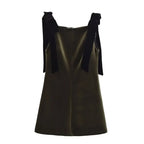 TFMLN Autumn New Women Dress 2024 Slim Chic Sleeveless Dress Bow Casual  Mini Frock Female Fashion Elegant Short Party Dress