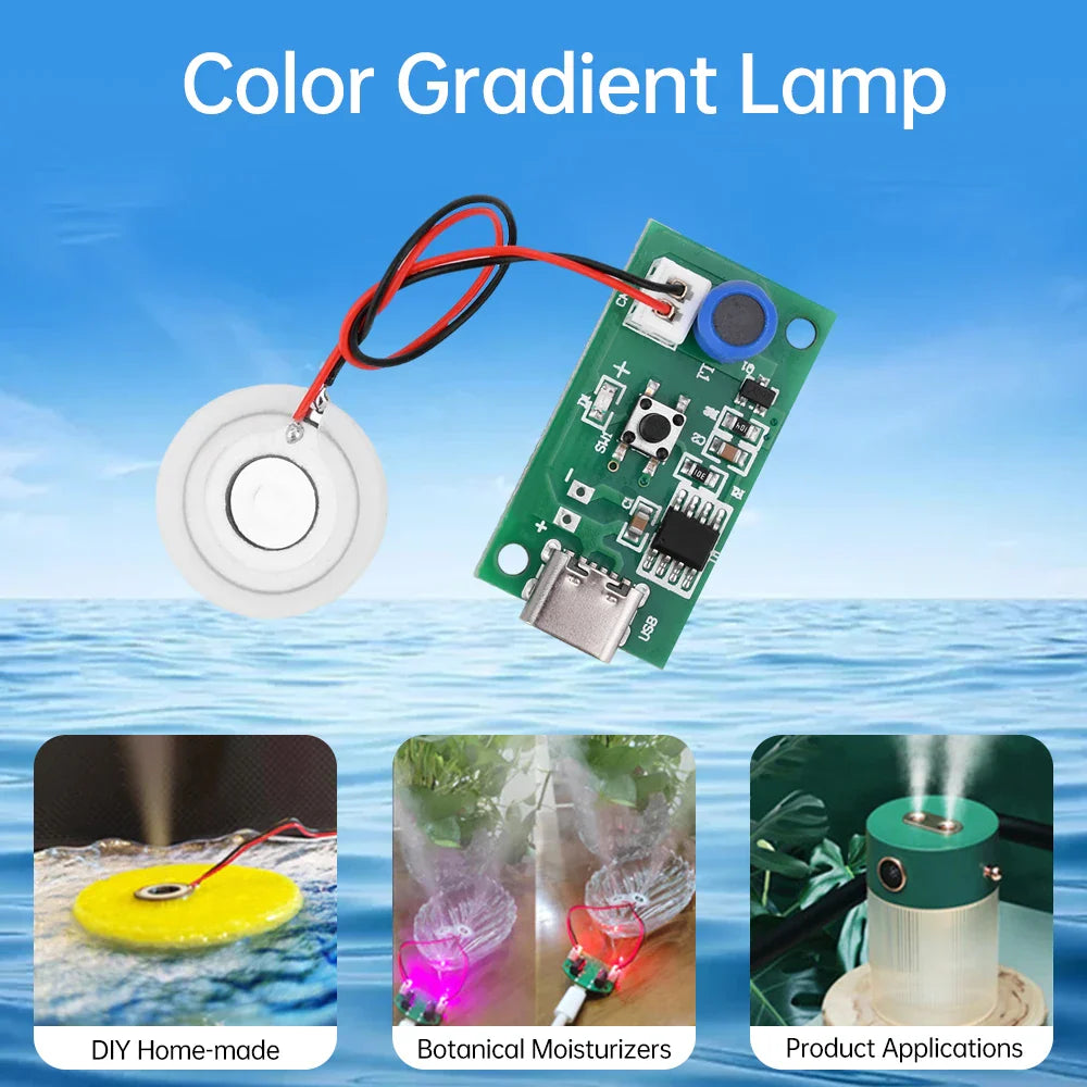 DC5V Type-C Ultrasonic Mist Maker Atomizer Transducer Atomizer Film Plate Accessories Single Spray Mini Humidifier Lootquake LLC