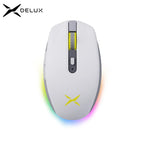 Delux M820DC PAW3335 Wired + Wireless + Bluetooth Gaming Mouse 80 Million Clicks 16000 DPI RGB Rechargeable Mice For Computers Lootquake LLC