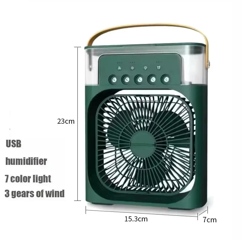 New 3 In 1 Fan AIr Conditioner Household Mini Air Cooler LED Night Light Portable Humidifier Air Adjustment Fan Office Home Fan