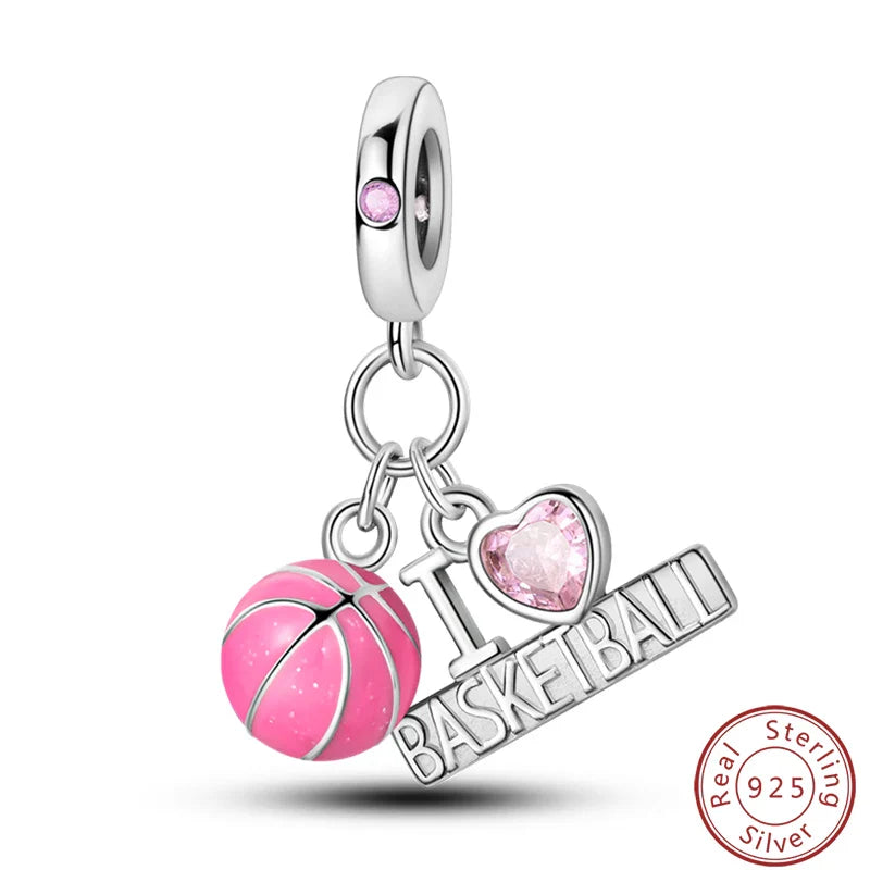 S925 Sterling Silver Princess Golf Hamster Camera Travel Three Piece Set Charms Beads 3mm DIY Fine Jewelry Making Lootquake LLC