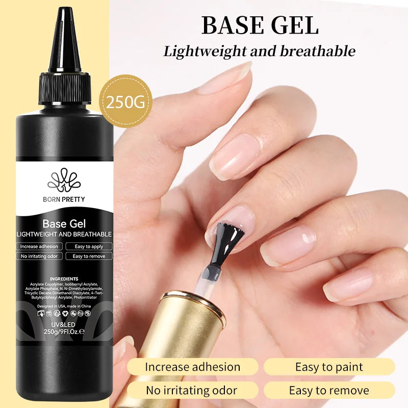 BORN PRETTY 250g Milky White Jelly Nude Gel Nail Polish Refilled Package Translucent Clear Color Semi Permanent Soak Off UV Gel Lootquake LLC