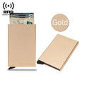 Rfid Credit Card Holder Metal Thin Slim Smart Wallet Men Women Wallets Pop Up Minimalist Small Black Purse Mini Walets for Men Lootquake LLC